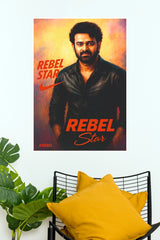 Rebel Star Prabhas Handsome Portrait Poster – Bold Typography Paper Print  (Tollywood Poster)