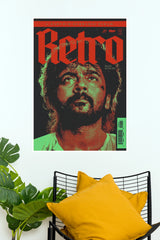 Retro Suriya 44 Close-Up Poster – Karthik Subbaraj Vintage Comic Print  (Tollywood Poster)