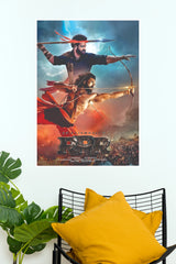 RRR Climax Action Movie Poster – Ram Charan Bow & NTR Jr Spear Paper Print  (Tollywood Poster)