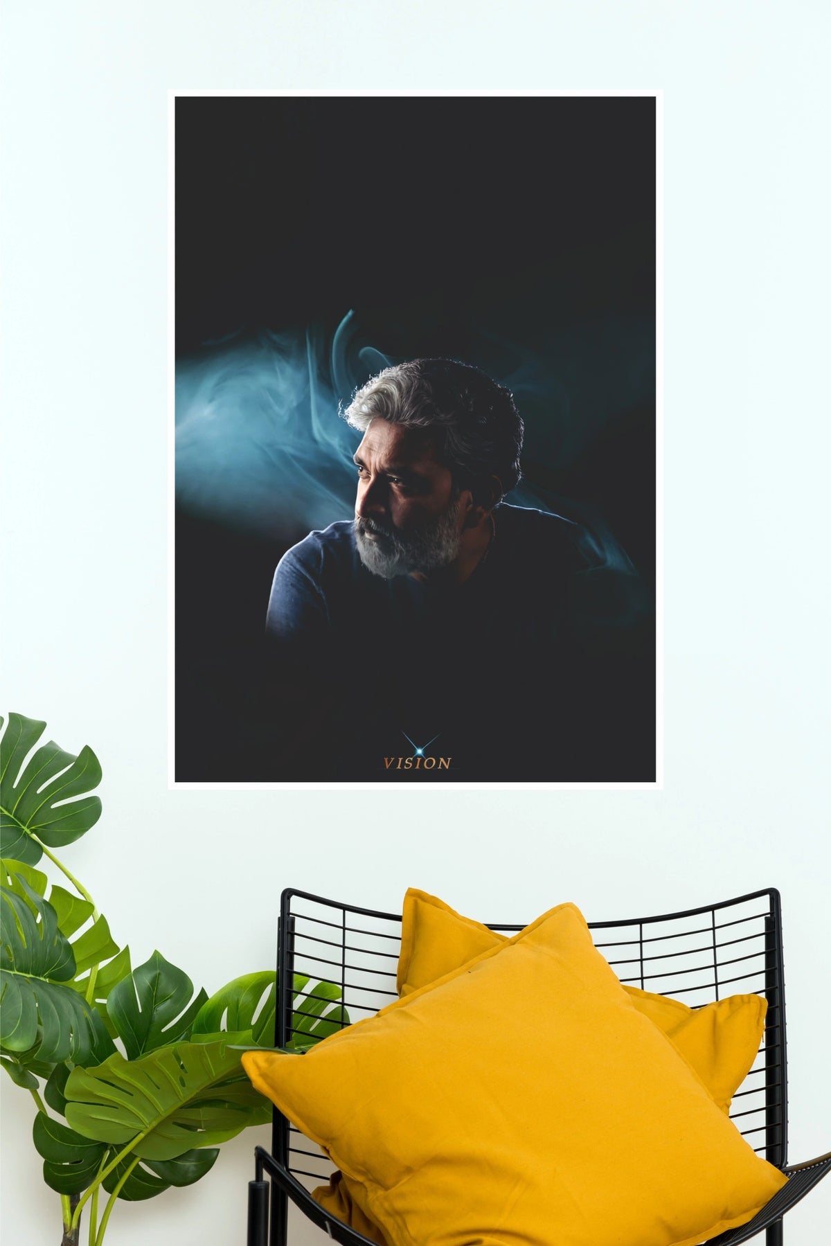 S. S. Rajamouli Visionary Director Poster – Blue Smoke Profile Paper Print (Tollywood Poster)