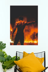 Salaar Ceasefire Prabhas Back Shot Action Poster – Fiery Explosion Paper Print (Tollywood Poster)