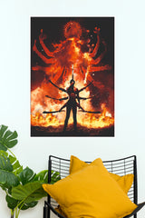 Salaar Ceasefire Prabhas Avatar of Flame Poster – Kali Deity Sword Action Paper Print  (Tollywood Poster)