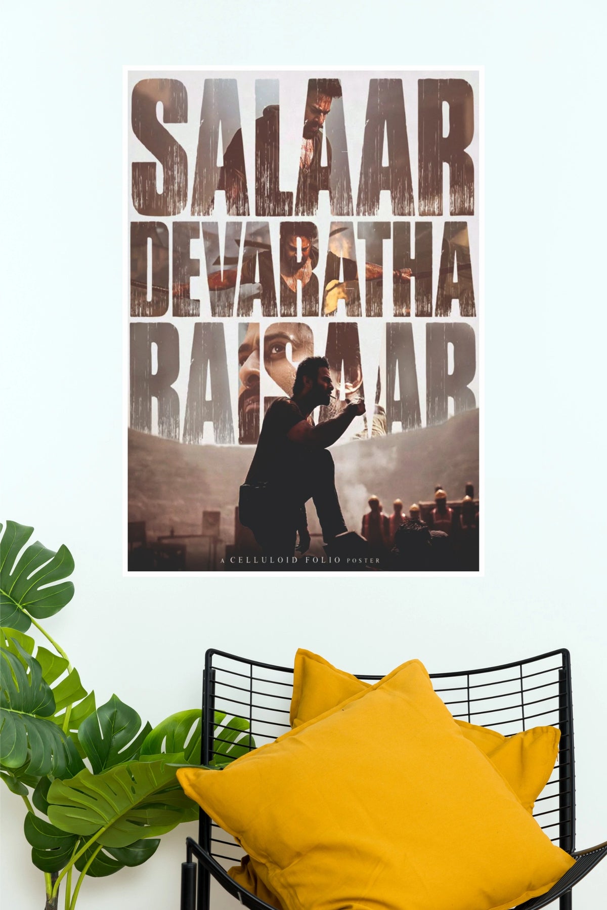 Salaar Devaratha Raisaar Prabhas Typography Poster – Cinematic Character Collage Paper Print   (Tollywood Poster)