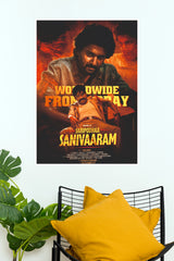 Saripodhaa Sanivaaram Nani & S. J. Suryah Release Poster – Fiery Action Paper Print   (Tollywood Poster)