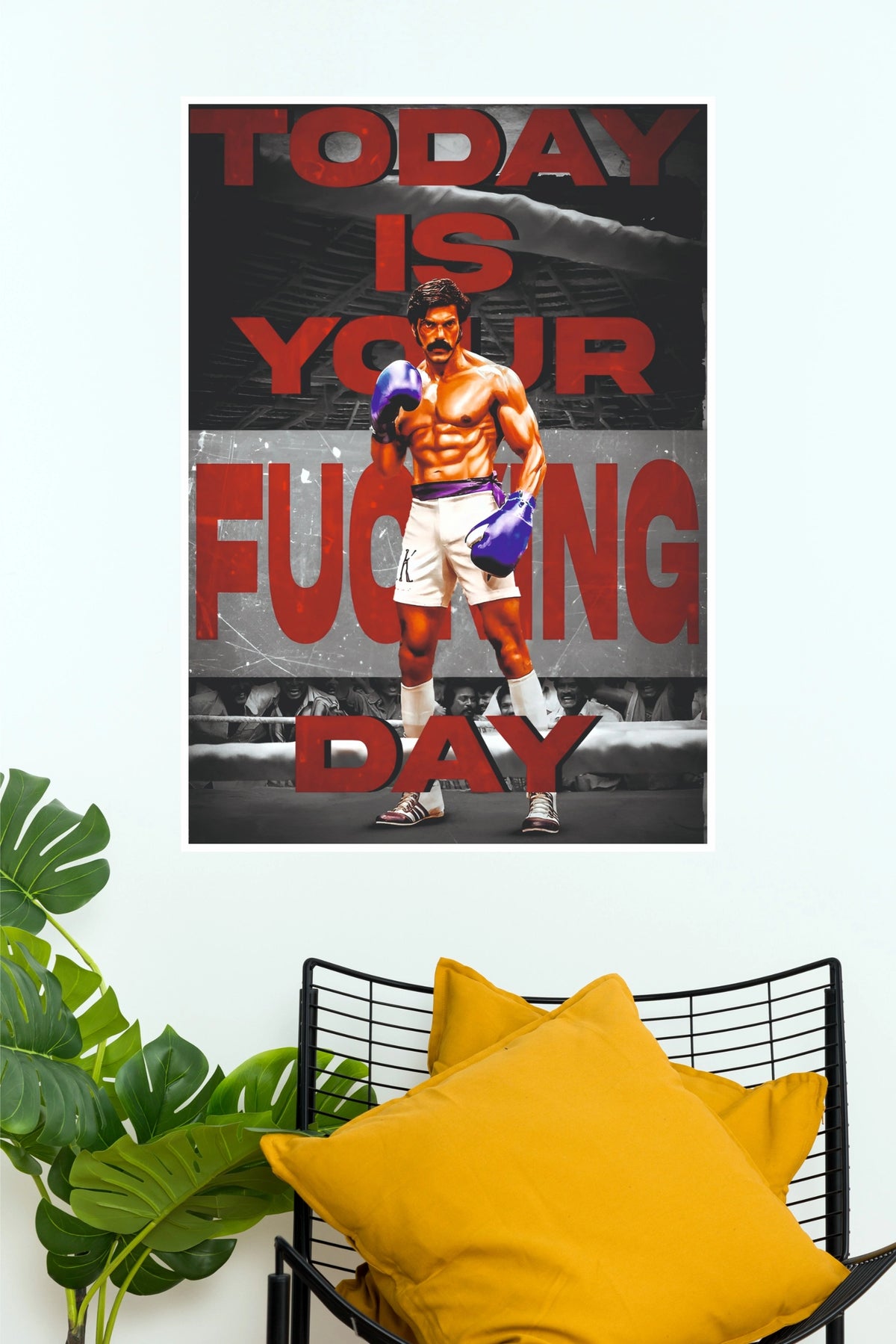 Sarpatta Parambarai Arya Boxing Poster – "Today Is Your F***ing Day" Motivational Paper Print  (Tollywood Poster)
