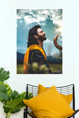 Kannappa Prabhas Lord Shiva Avatar Poster – Devotional Yellow Dupatta Paper Print   (Tollywood Poster)