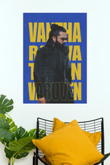 Silambarasan TR "Vantha Rajavathaan Varuven" Poster – STR Stylish Blue & Yellow Paper Print (Tollywood Poster)