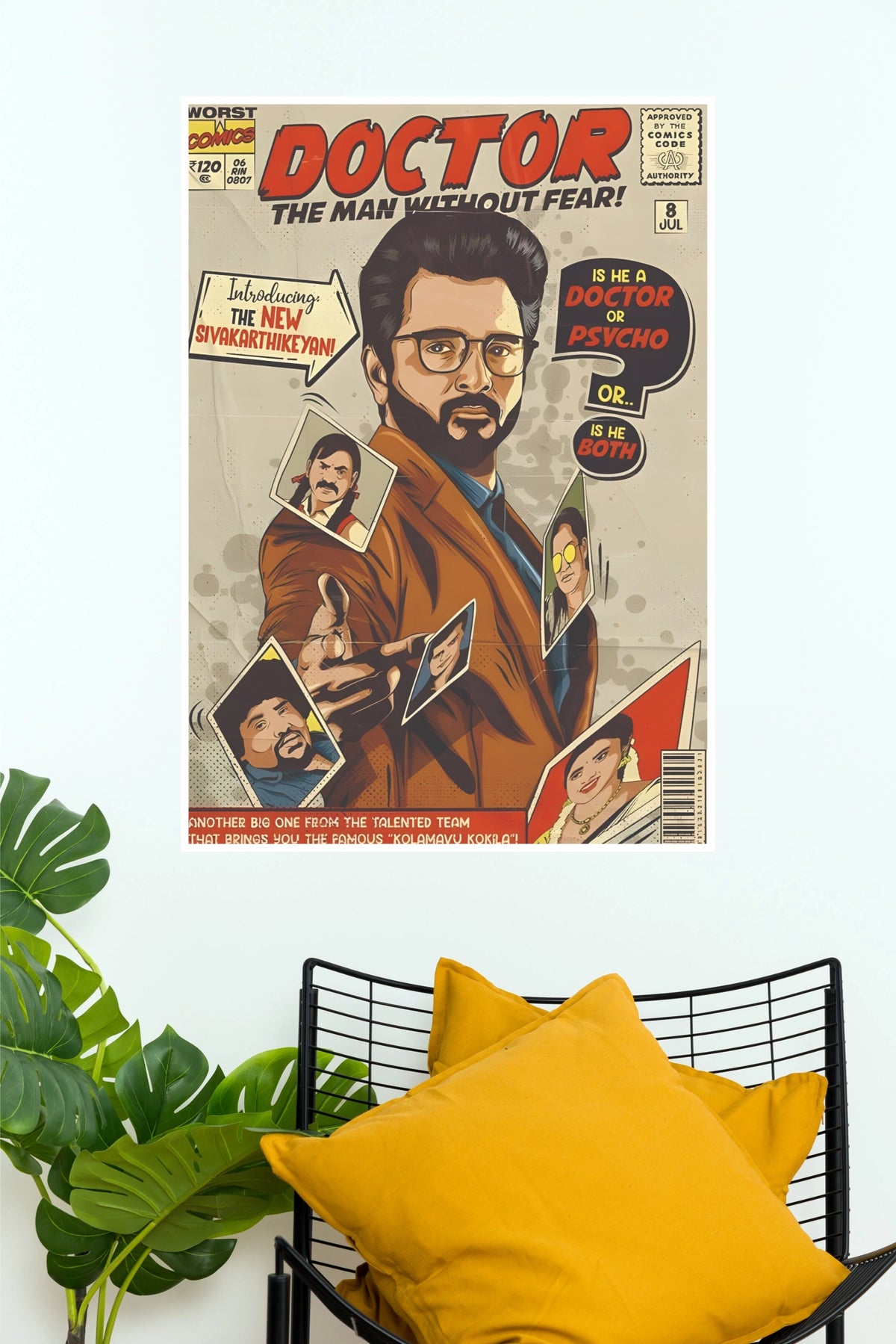 Sivakarthikeyan Doctor Comic Book Poster – Vintage Tamil Movie Art Paper Print  (Tollywood Poster) (Copy)