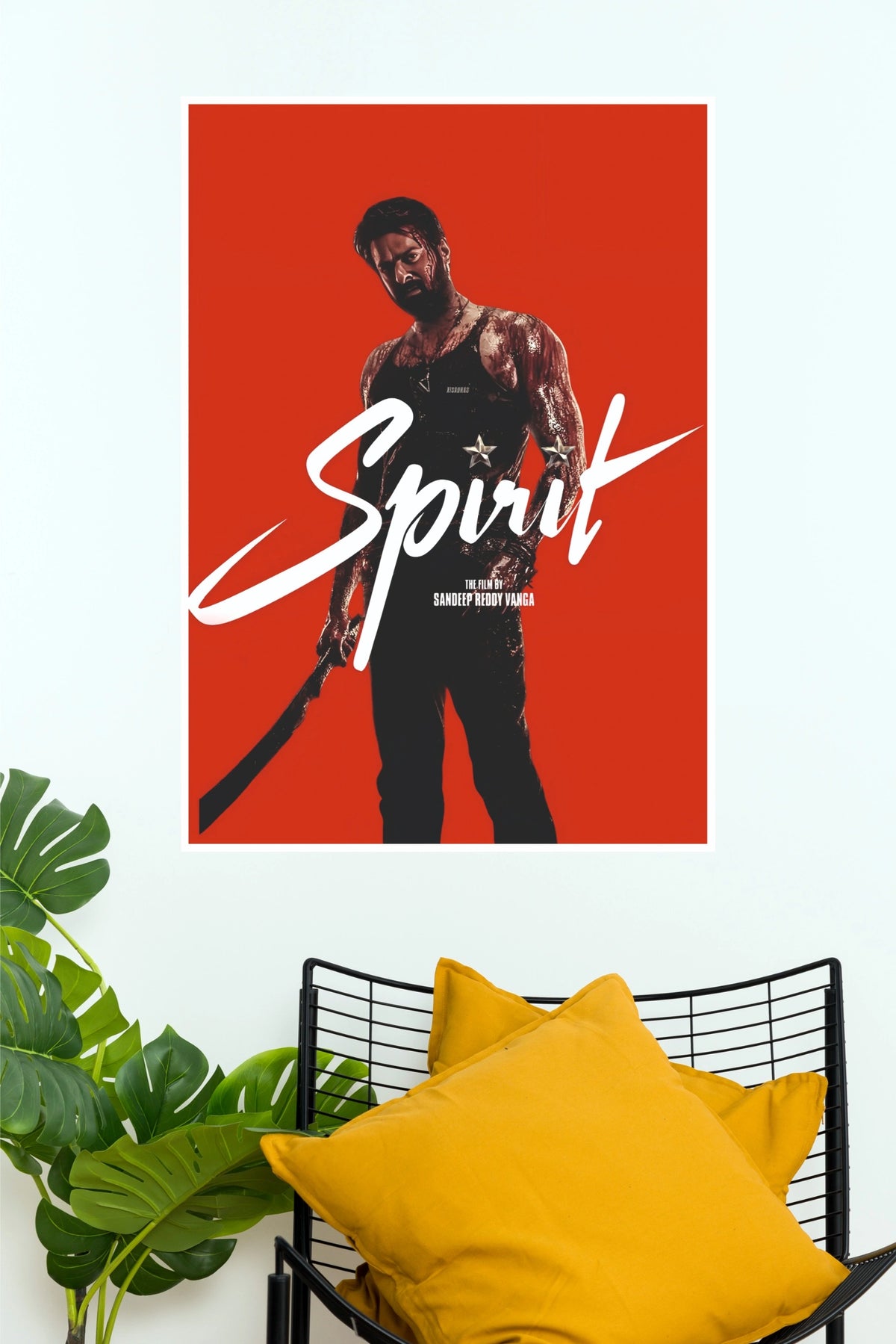 Spirit Prabhas Bloodied Tank Top Action Poster – Sandeep Reddy Vanga Paper Print   (Tollywood Poster)