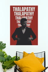 Thalapathy Vijay Minimalist Red Typography Paper Poster (Tollywood Poster)