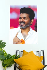 Thalapathy Vijay Smiling Portrait Paper Poster   (Tollywood Poster)