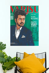 Thalapathy Vijay Varisu Magazine Cover Style Vector Paper Poster   (Tollywood Poster)
