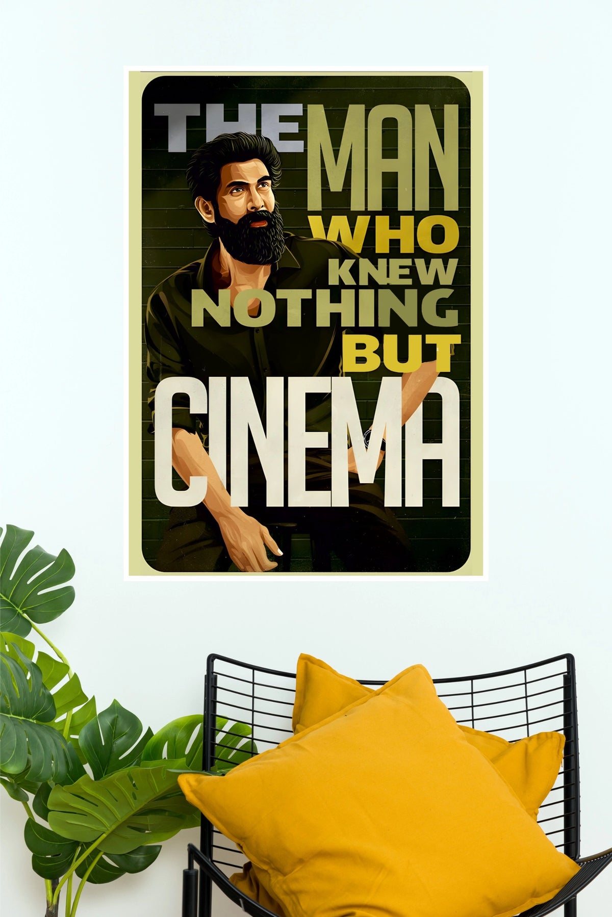 The Man Who Knew Nothing But Cinema Vector Art Paper Poster (Tollywood Poster)