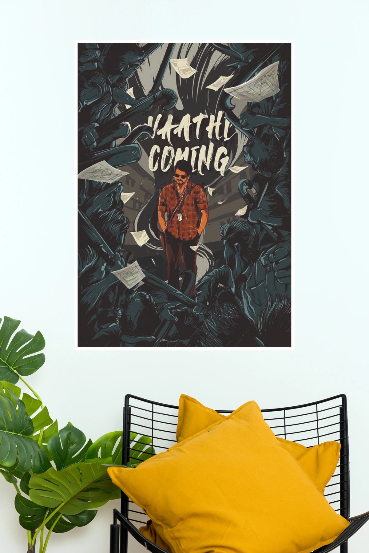 Master Thalapathy Vijay Vaathi Coming Illustration Paper Poster   (Tollywood Poster)