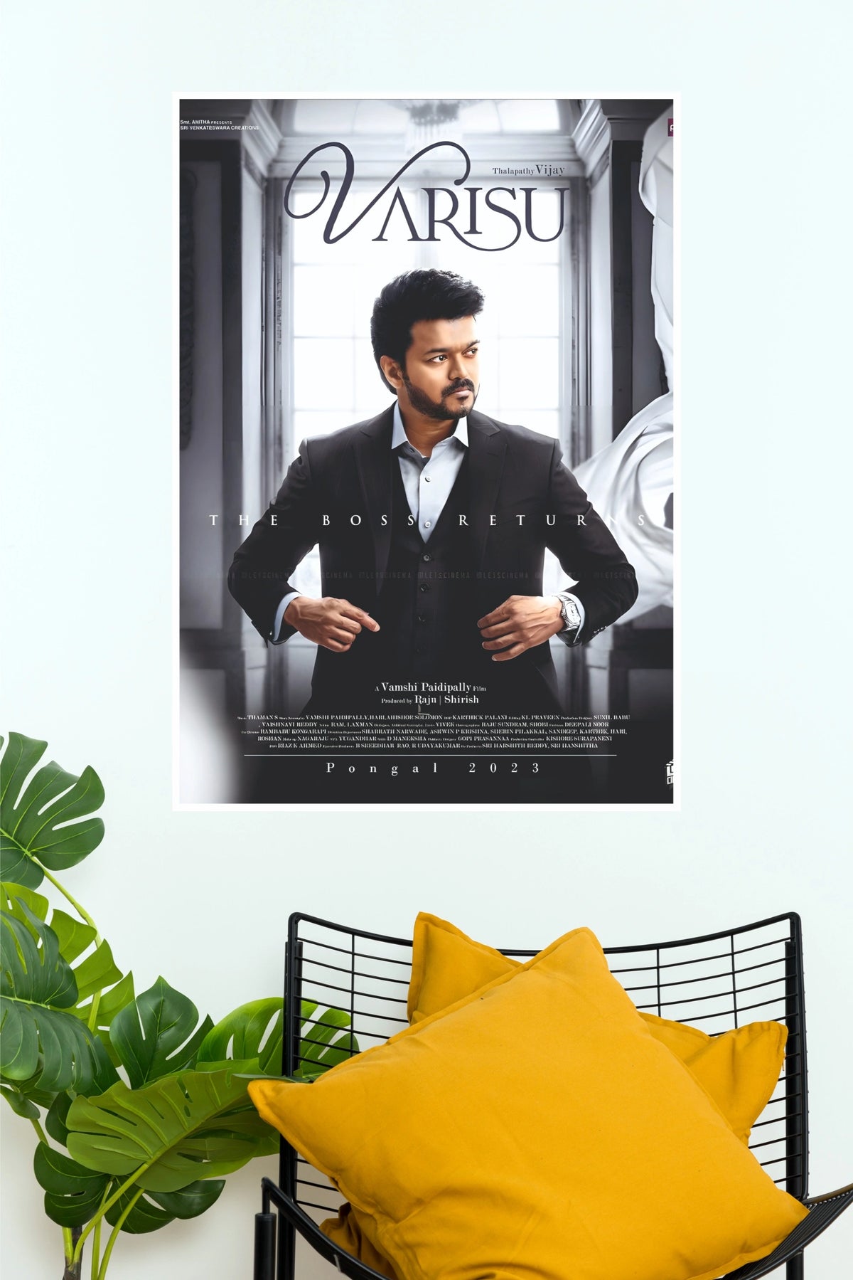 Varisu Thalapathy Vijay Suited Look Paper Poster   (Tollywood Poster)