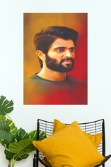 Vijay Deverakonda Digital Painting Paper Poster   (Tollywood Poster)