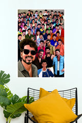 Thalapathy Vijay Legendary Movie Characters Mega Collage Wall Poster  (Tollywood Poster)