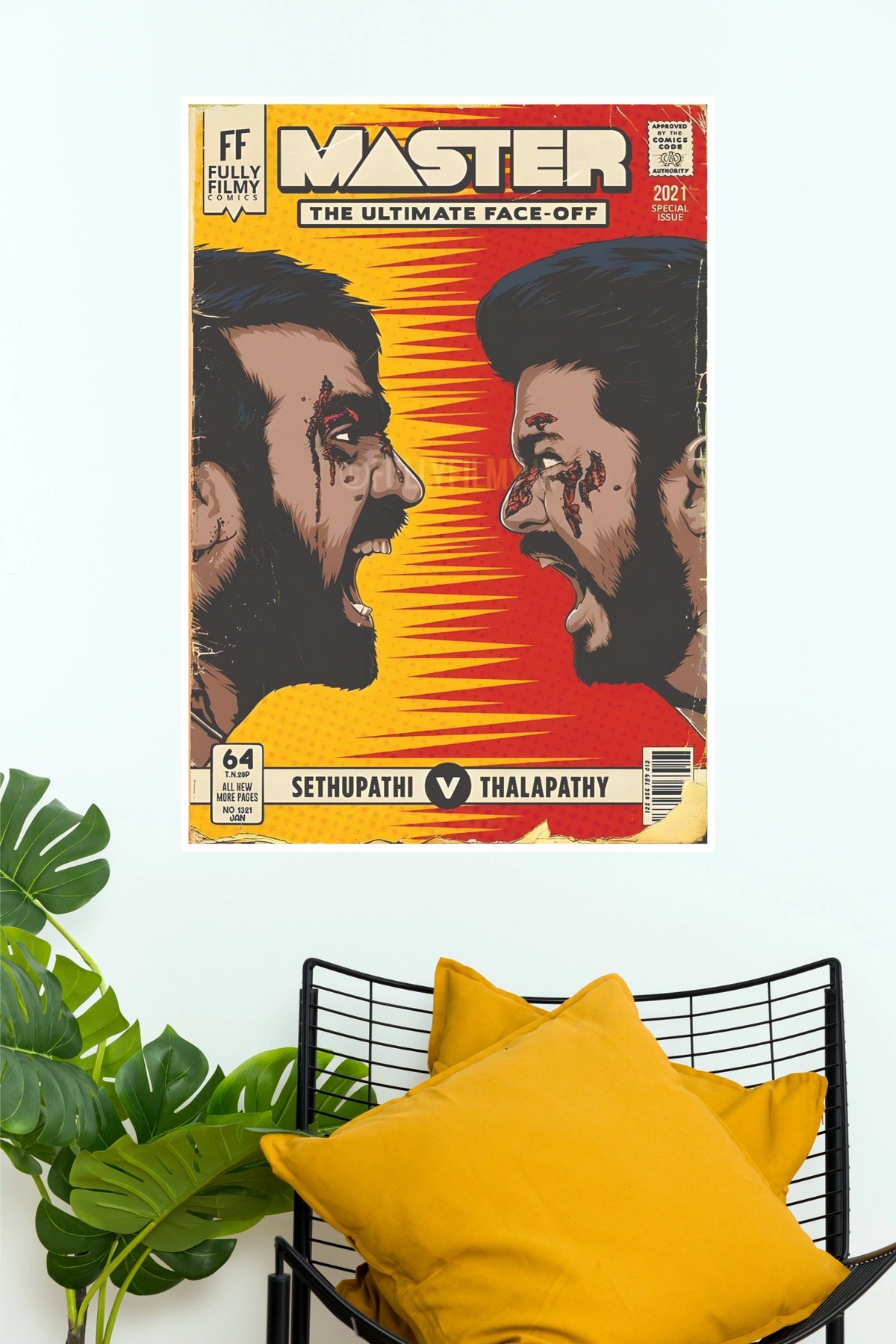 Master Vijay vs Vijay Sethupathi Ultimate Face Off Wall Poster (Tollywood Poster)