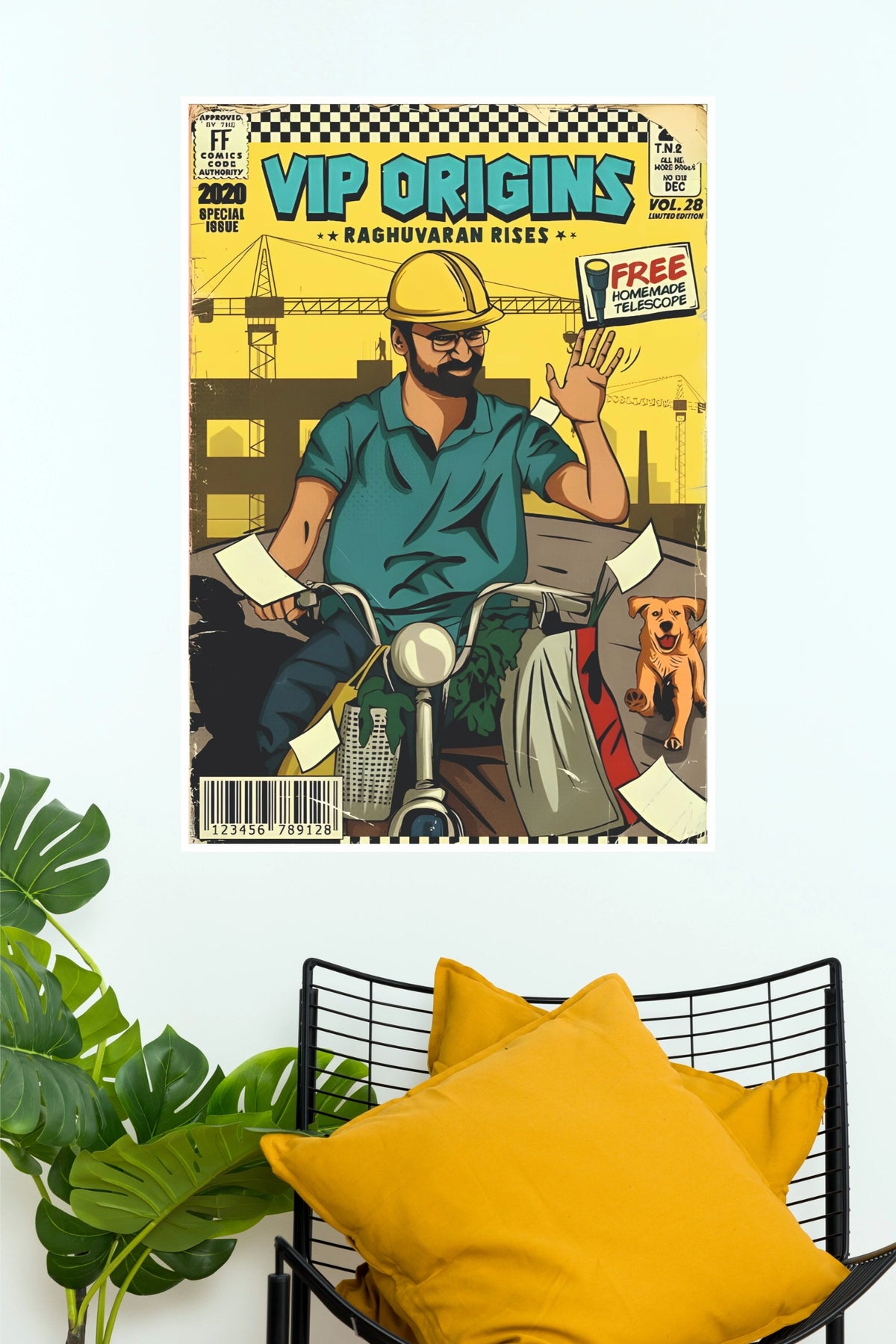 VIP Origins Raghuvaran Rises Comic Style Wall Poster (Tollywood Poster)