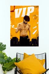 VIP Dhanush Raghuvaran Yellow Vector Art Paper Poster (Tollywood Poster)