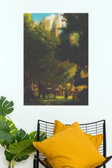 Fantasy Castle & Magical Forest Paper Poster(Moon Light Sky Poster)