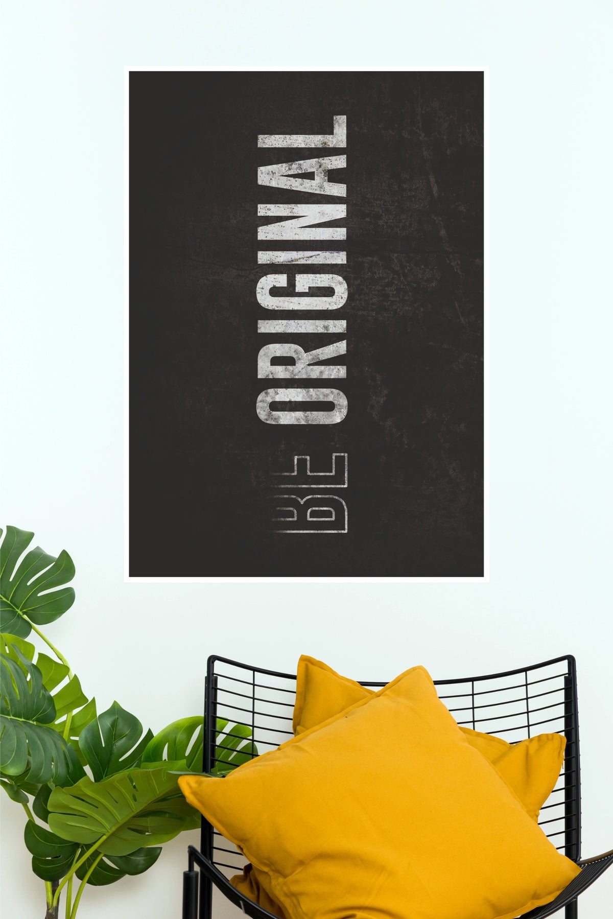 "Be Original" Vertical Stencil Typography Poster – Dark Industrial Motivational Wall Art for Office, Home & Gym Decor (Gym And Motivational Poster)