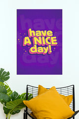 "Have A Nice Day!" Retro Pop Art Typography Poster – Bright Yellow & Pink 3D Lettering Wall Art for Living Room, Bedroom & Office Decor (Gym And Motivational Poster)