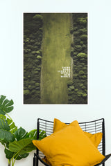 "Every Road Leads To Whole New World" Aerial Forest Photography Poster – Green Nature Landscape Wall Art for Living Room, Office & Adventure Decor (Gym And Motivational Poster)