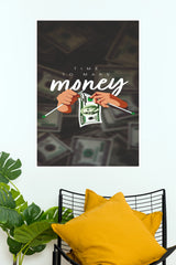 "Time To Make Money" Knitting Cash Graphic Poster – Creative Entrepreneur Motivation Wall Art for Office, Home Workspace & Living Room Decor (Gym And Motivational Poster)