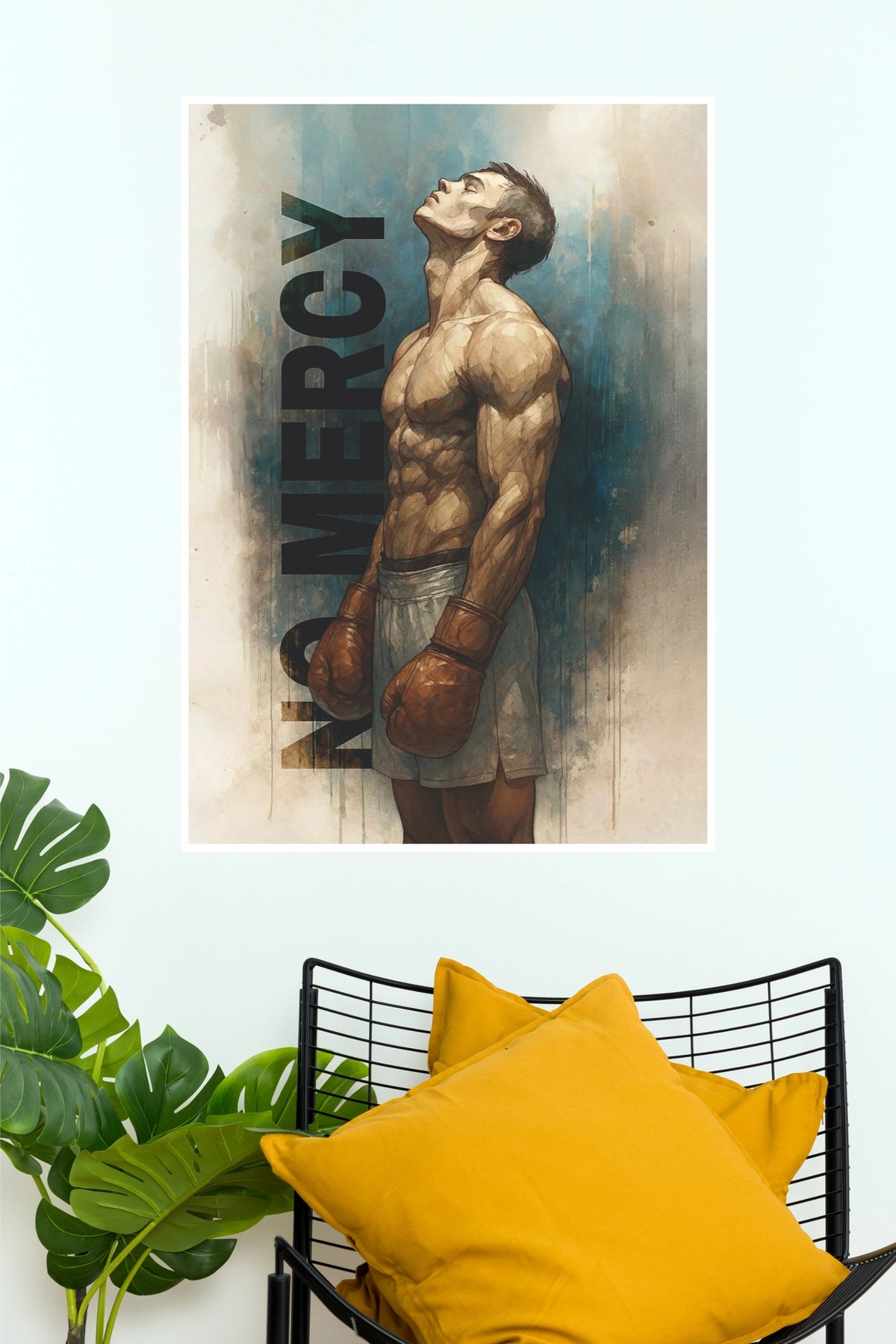 "No Mercy" Boxing Fighter Motivational Wall Poster   (Gym And Motivational Poster)