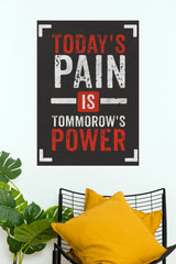 "Today's Pain Is Tomorrow's Power" Gym Motivational Wall Poster   (Gym And Motivational Poster)