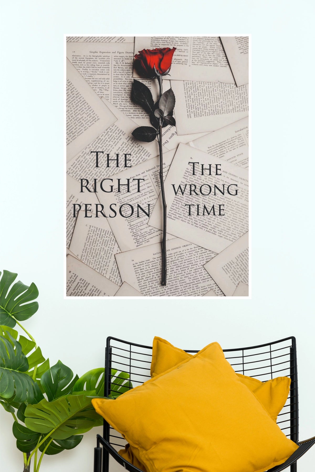 "The Right Person, The Wrong Time" Red Rose Aesthetic Wall Poster   (Gym And Motivational Poster)