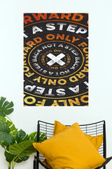 "Not A Step Back, Only Forward" Circular Graphic Motivational Wall Poster (Gym And Motivational Poster)