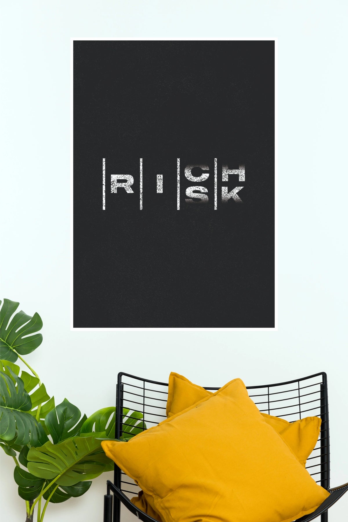 "Rich / Risk" Minimalist Entrepreneur Wall Poster  (Gym And Motivational Poster)