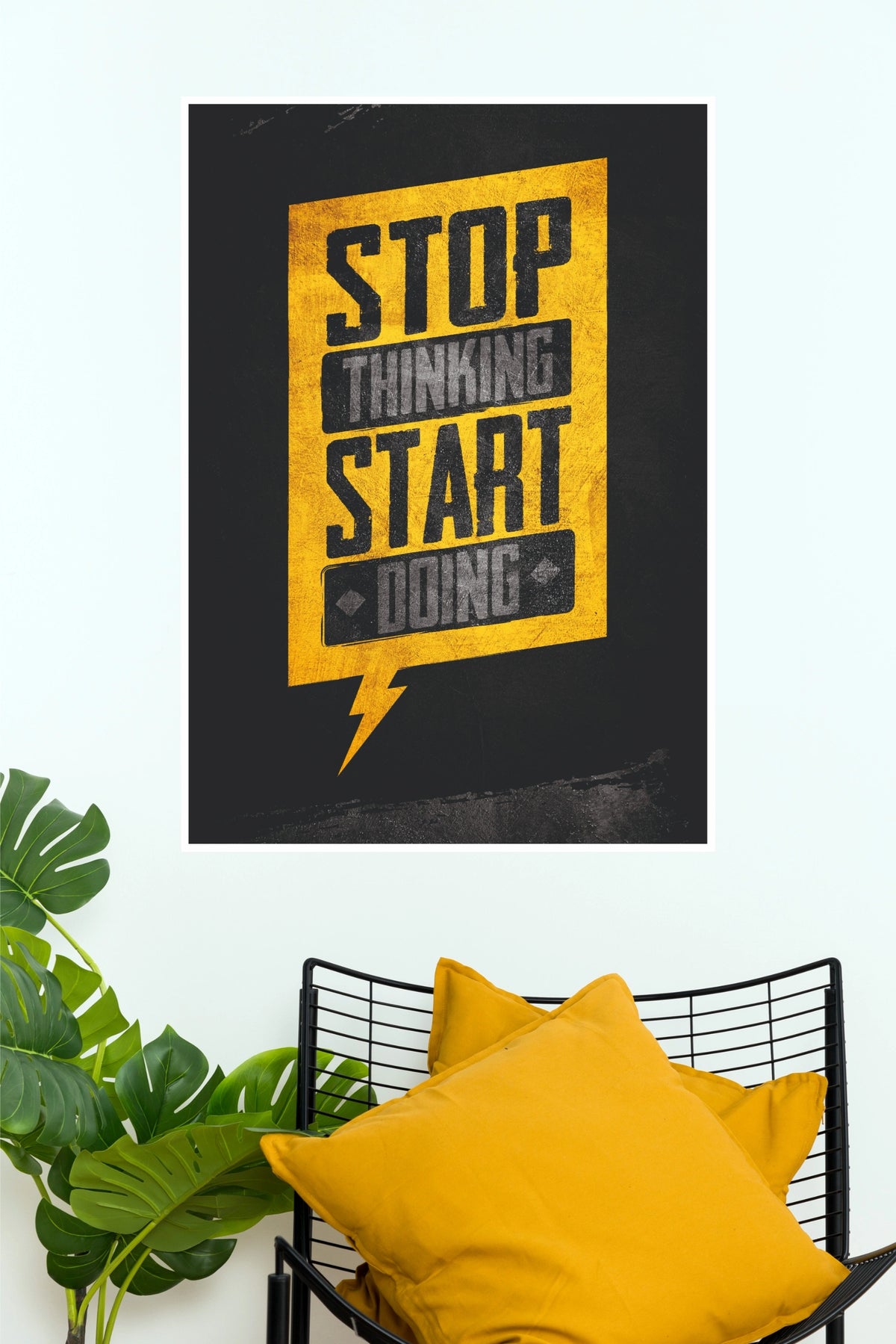 "Stop Thinking Start Doing" Action-Oriented Motivational Wall Poster  (Gym And Motivational Poster)