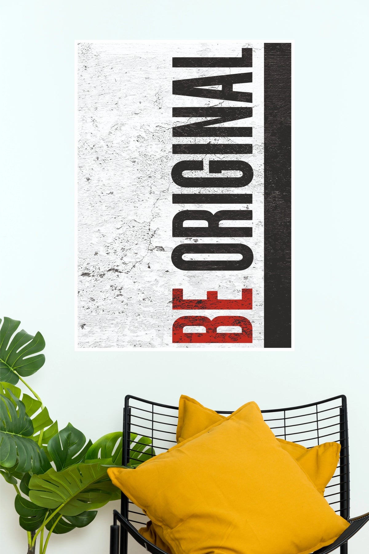 Be Original Motivational Poster – Grunge Vertical Typography Wall Art for Office, Studio & Home Decor (Gym And Motivational Poster)