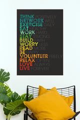 Think Positively Live Forever Gradient Typography Poster – Motivational Daily Advice Wall Art for Home & Office Decor (Gym And Motivational Poster)