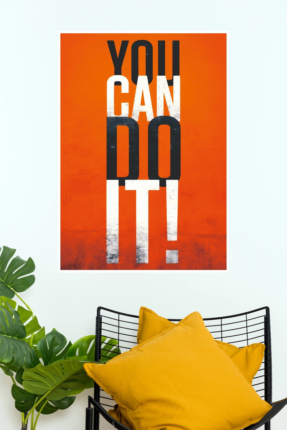 You Can Do It! Vibrant Orange Motivational Poster – Bold Typography Wall Art for Gym, Office & Study Decor  (Gym And Motivational Poster) (Copy)