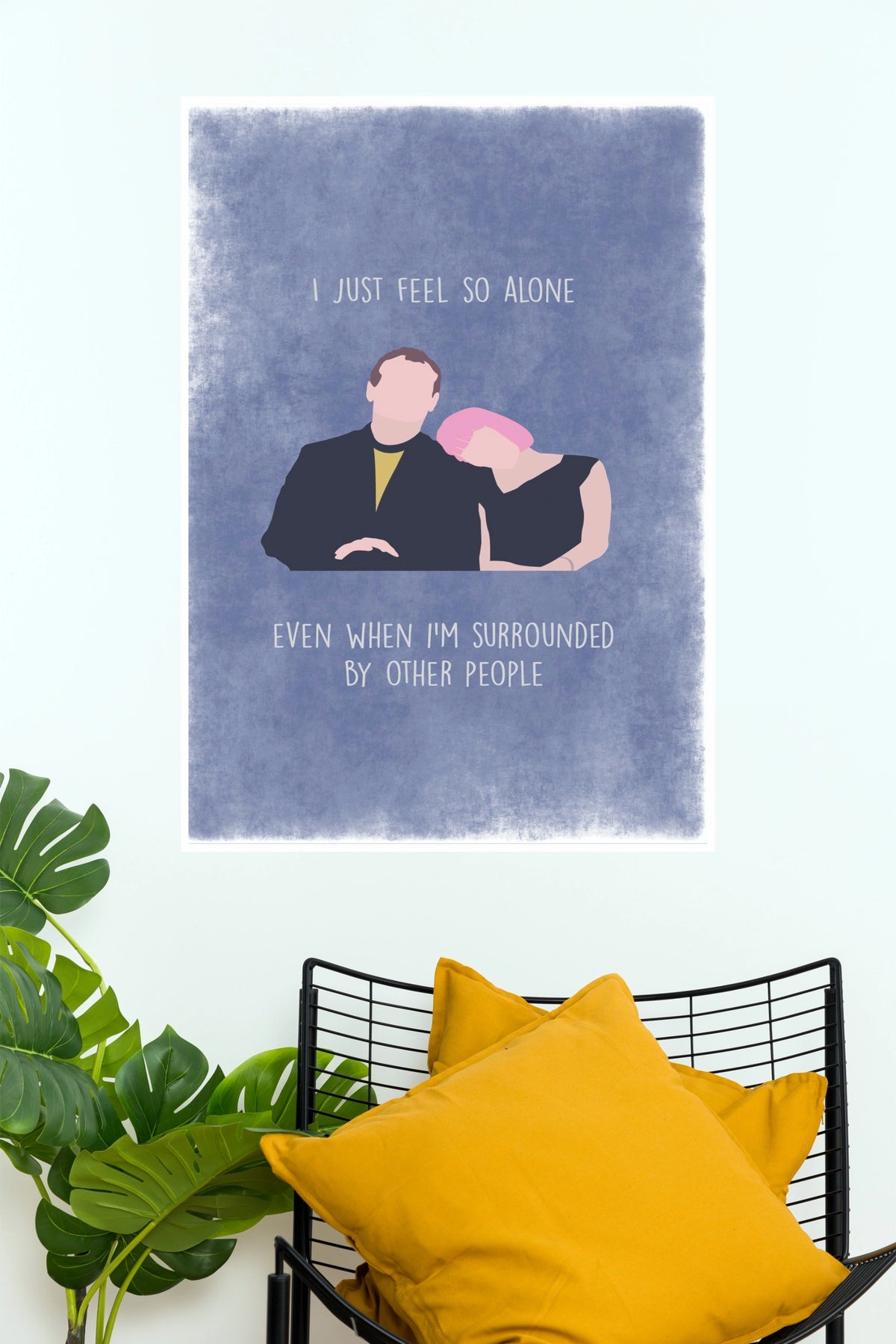 Alone in a Crowd Quote Poster  Emotional Minimalist Wall Art(Love Posters)