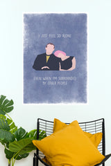 Alone in a Crowd Quote Poster  Emotional Minimalist Wall Art(Love Posters)