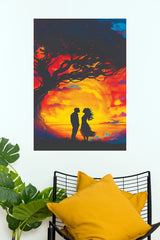 Romantic Couple Sunset Silhouette Poster  Love Wall Art(Love Posters)