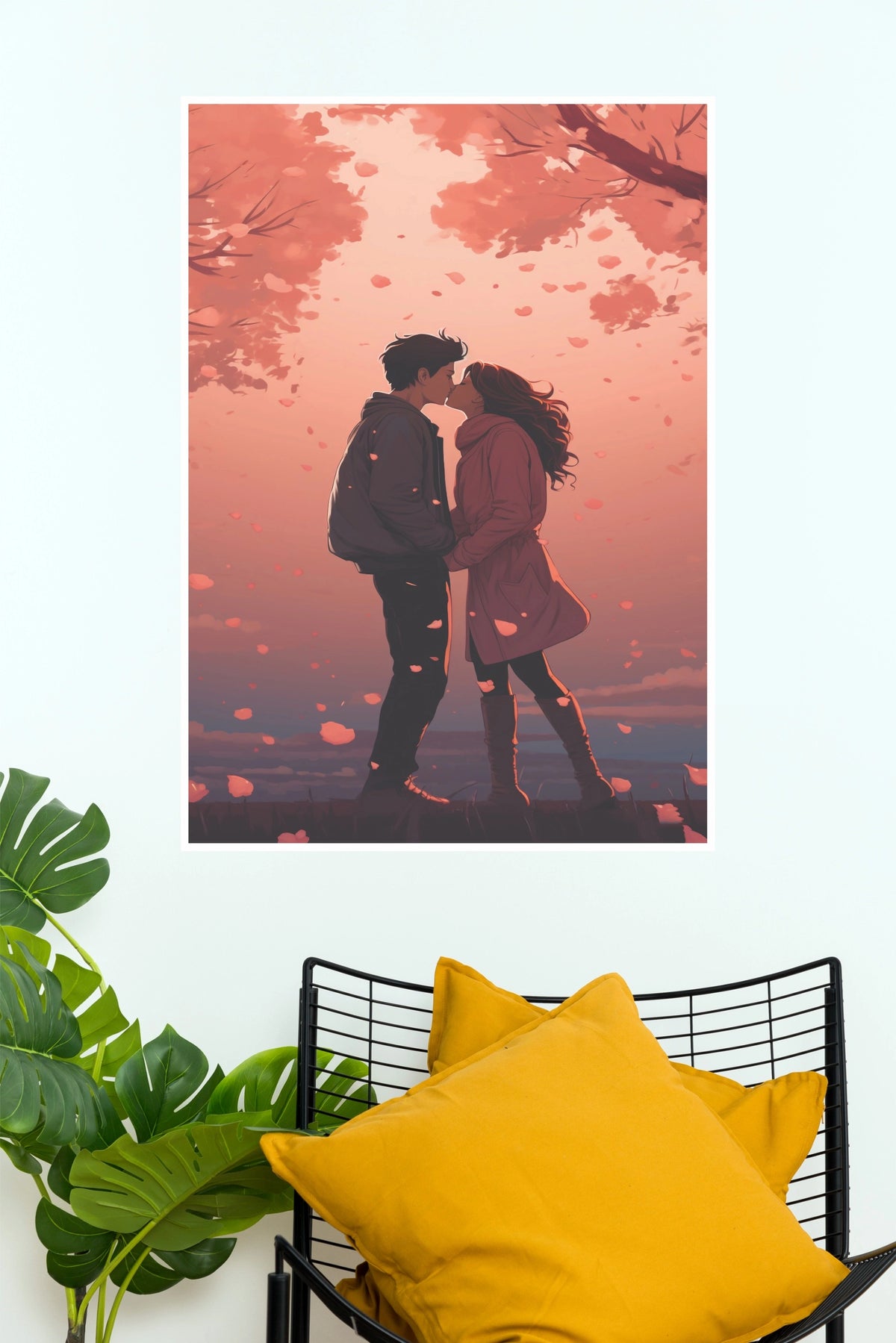 Romantic Couple Love Moment Poster | Aesthetic Sunset Wall Art(Love Posters)