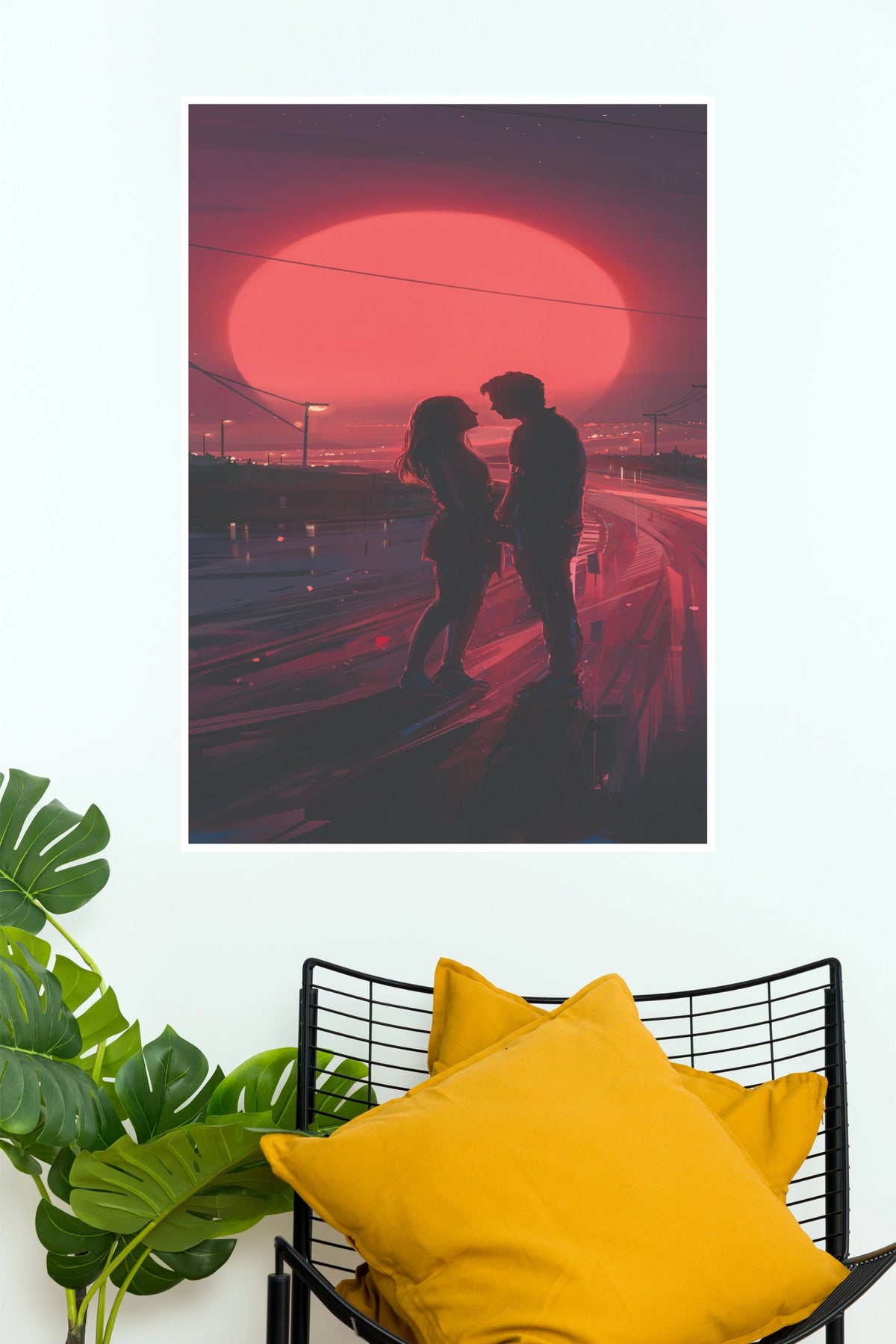 Romantic Couple Silhouette Sunset Poster | Love Wall Art(Love Posters)