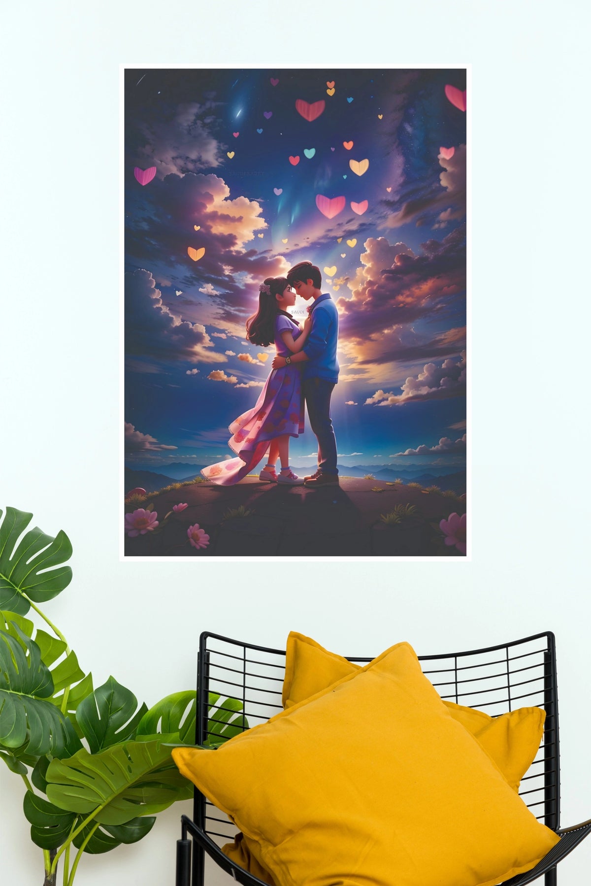 Cute Boy and Girl Lovely Moment Romantic Wall Poster(Love Posters)