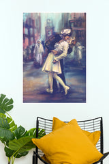 Vintage Sailor Kissing Nurse Oil Painting Wall Art Paper Poster(Love Posters)