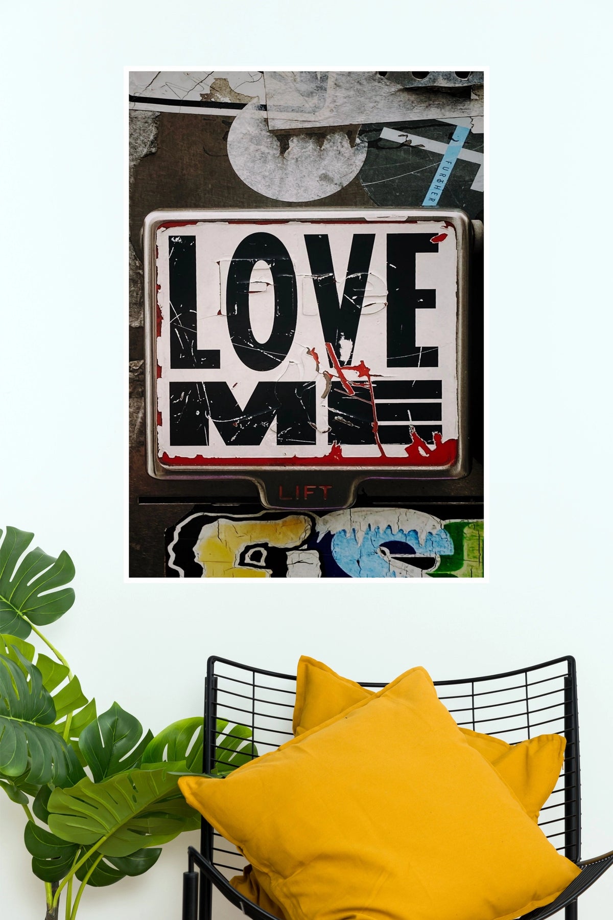 Vintage Urban "Love Me" Distressed Sign Wall Art Paper Poster(Love Posters)