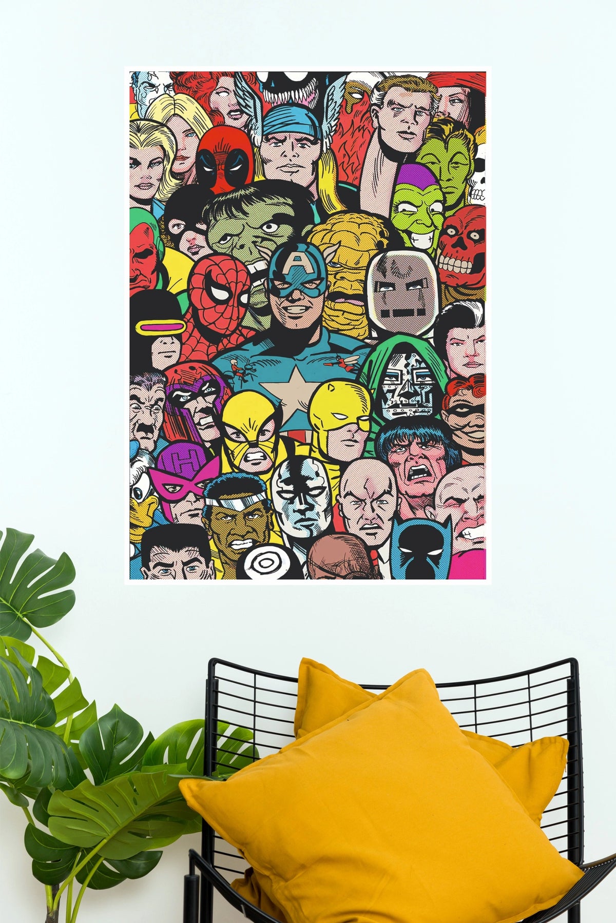 Marvel Universe Heroes and Villains Crowd Retro Comic Collage Matte Paper Poster (Marvel  Posters)