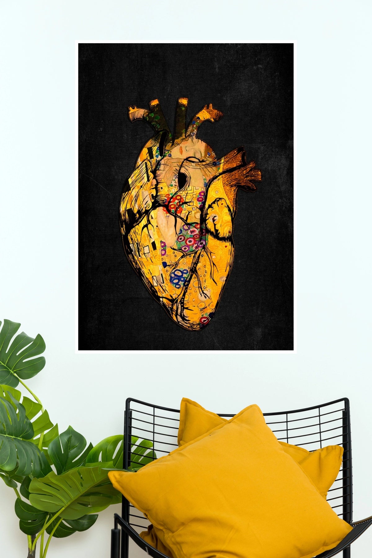 Gustav Klimt Kiss Anatomical Human Heart Wall Art Paper Poster(Love Posters)