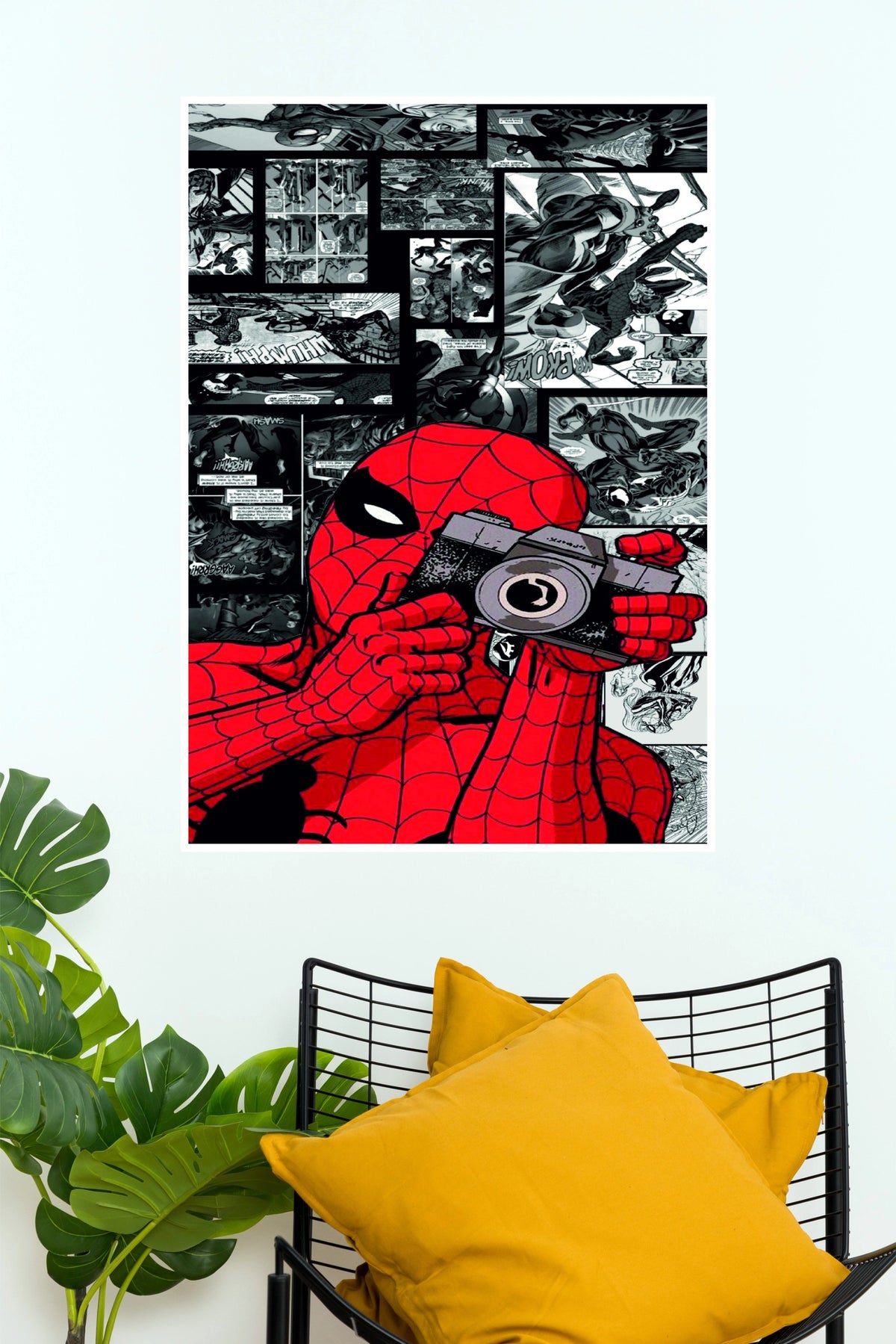 Spider-Man Comic Collage with Camera Matte Paper Poster (Marvel  Posters)