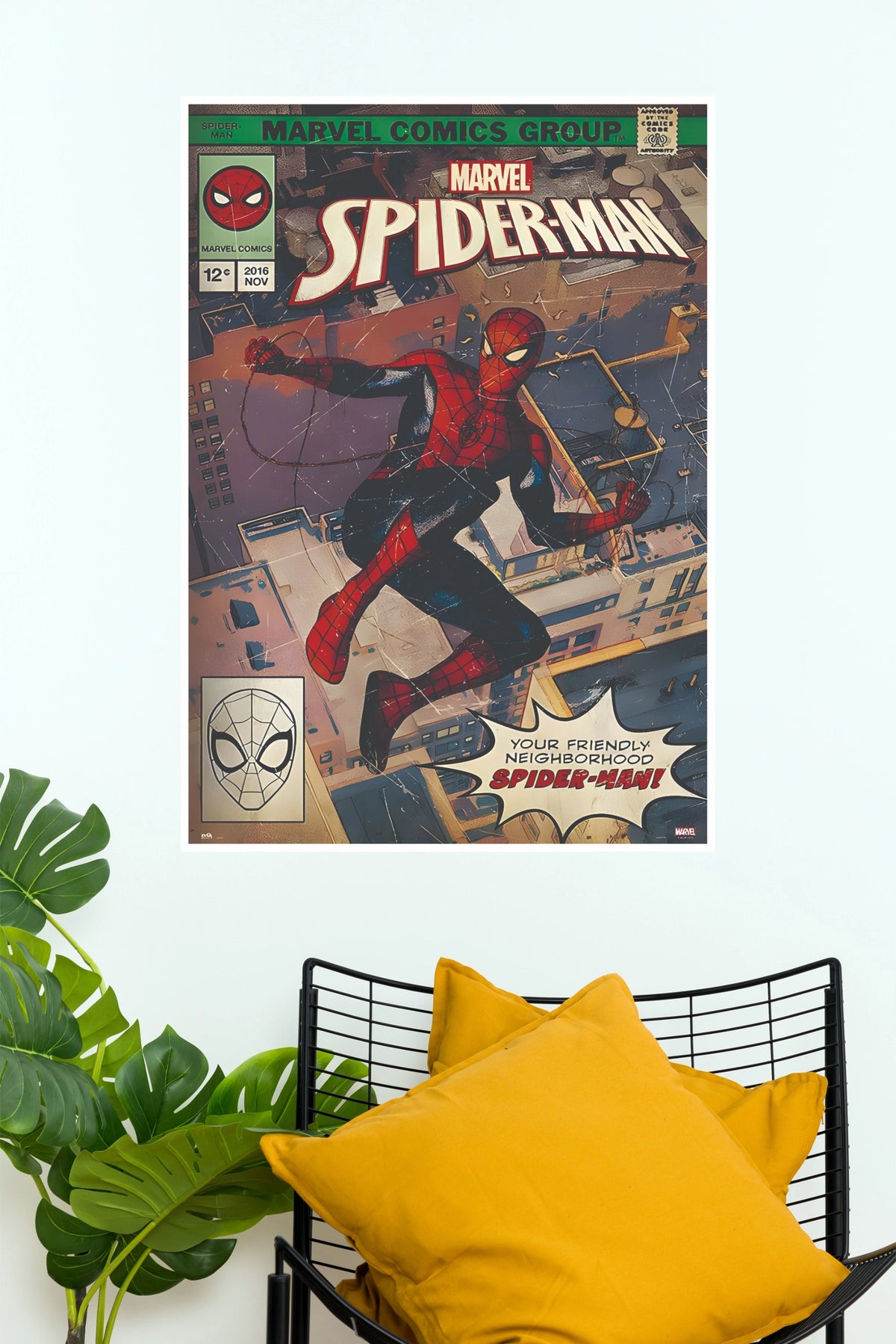 Vintage Spider-Man Comic Cover Rooftop Matte Paper Poster (Marvel  Posters)